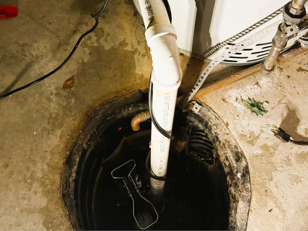 Sump pit, check valve, and discharge inspection